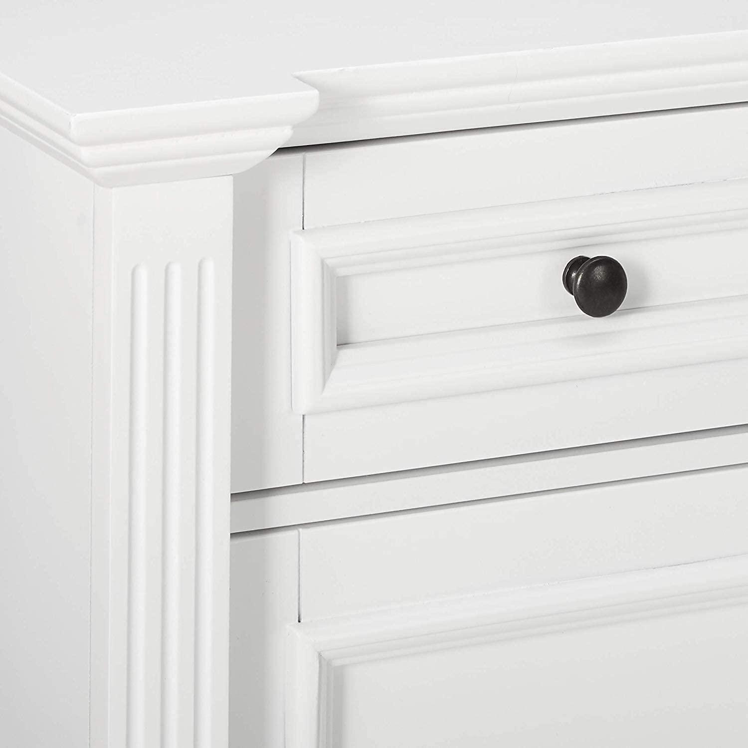 KB Designs Buffet Server Sideboard Breakfront Storage Cabinet - White Finish Wood for Dining Room, Living Room & Kitchen Storage