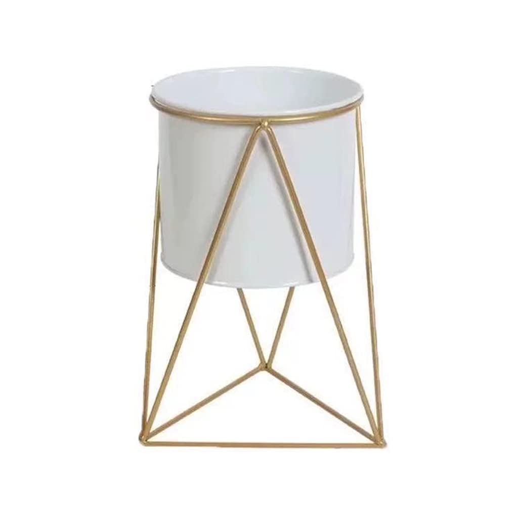 HELYZQ Geometric Metal Flower Pot - Nordic Style Iron Planter for Succulents, Herbs & Small Plants | Perfect for Indoor Decor, Balcony Gardening & Home Office Desk Decorations