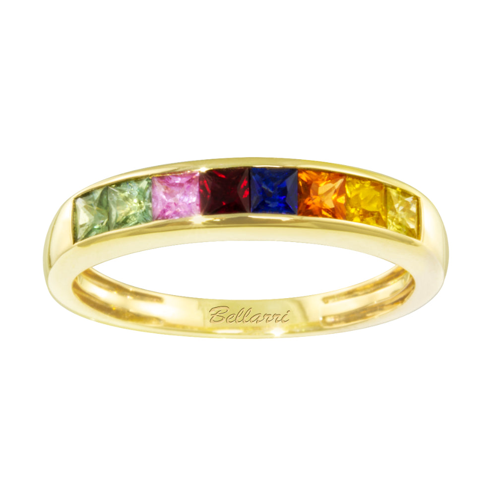 Bellarri 14k Gold Multi-Color Sapphire Ring for Women | Elegant Birthstone Jewelry Gift for Anniversary, Engagement & Special Occasions