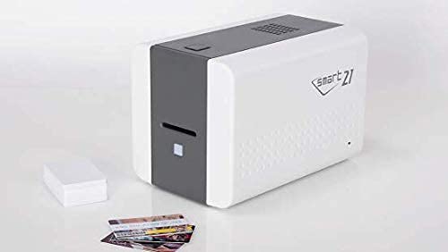 IDP SMART-21S ID Card Printer Bundle - Simplex Printing with PC Software, USB Camera, 100 YMCKO Color Ribbons & 100 PVC Cards for Office Security, School IDs, and Employee Badges