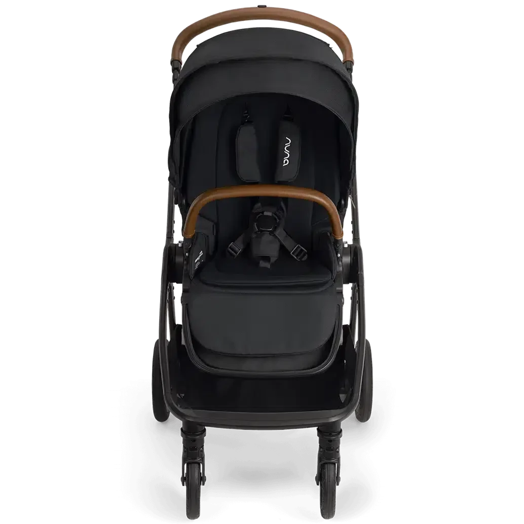 Nuna Triv Next Stroller - Lightweight Compact Travel Stroller with One-Hand Fold, Caviar Black | Perfect for City Walks, Air Travel & Everyday Use