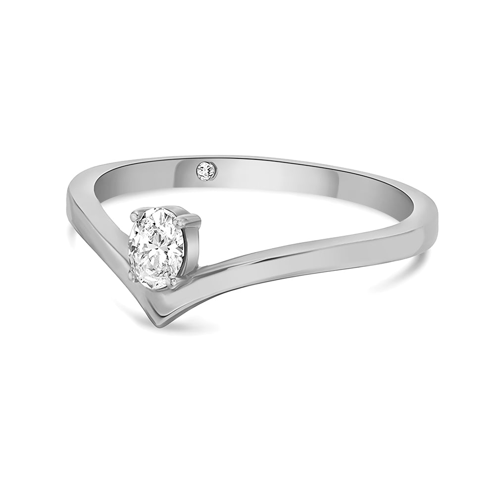 Lab Grown Diamond Solitaire Ring - V-Shaped Oval Cut Engagement Ring for Women | Perfect for Proposals, Weddings & Anniversary Gifts
