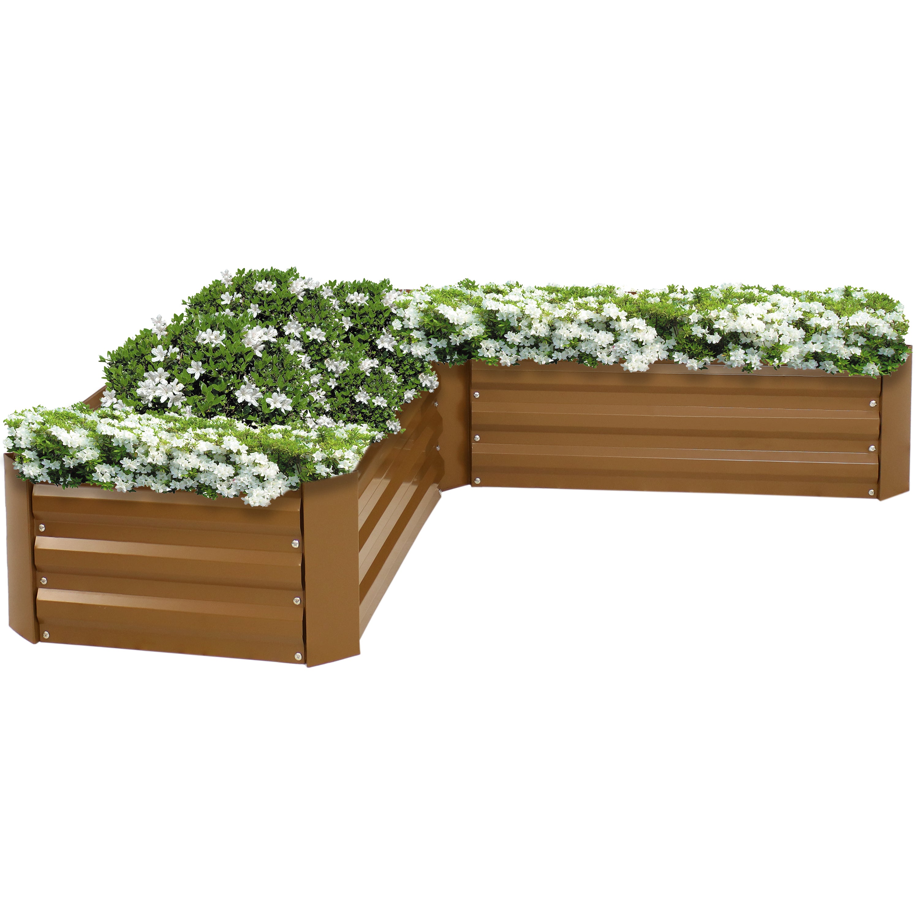L-Shaped Galvanized Steel Raised Garden Bed Kit - Durable Outdoor Planter Box for Vegetables, Herbs & Flowers - Perfect for Patio, Backyard & Urban Gardening