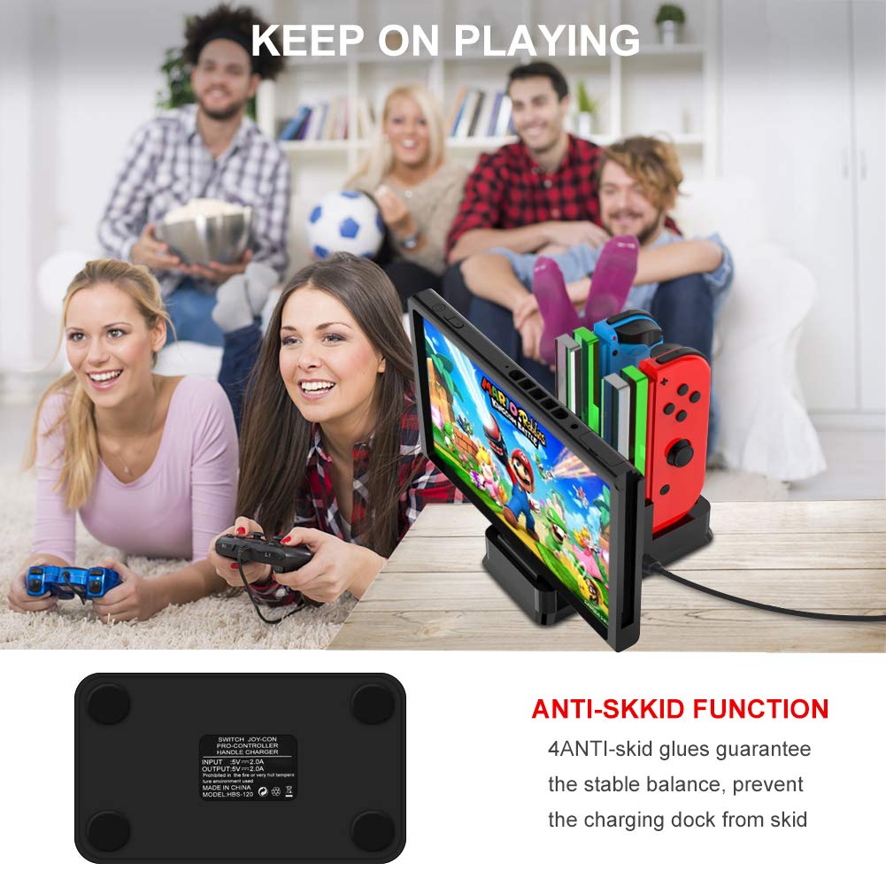OneDream Nintendo Switch Charging Dock - Replacement Charging Station with LED Indicator for Nintendo Switch Console & Joy-Con Controllers - Perfect for Gaming at Home or Travel