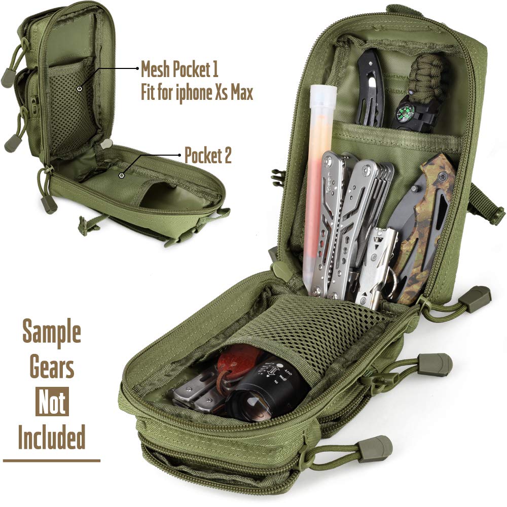 Tactical MOLLE Utility Pouch - EDC Tool Organizer & Phone Holder | Compact Waist Pack for Medical IFAK, Outdoor Gear & Everyday Carry | Perfect for Hiking, Camping & Emergency Preparedness