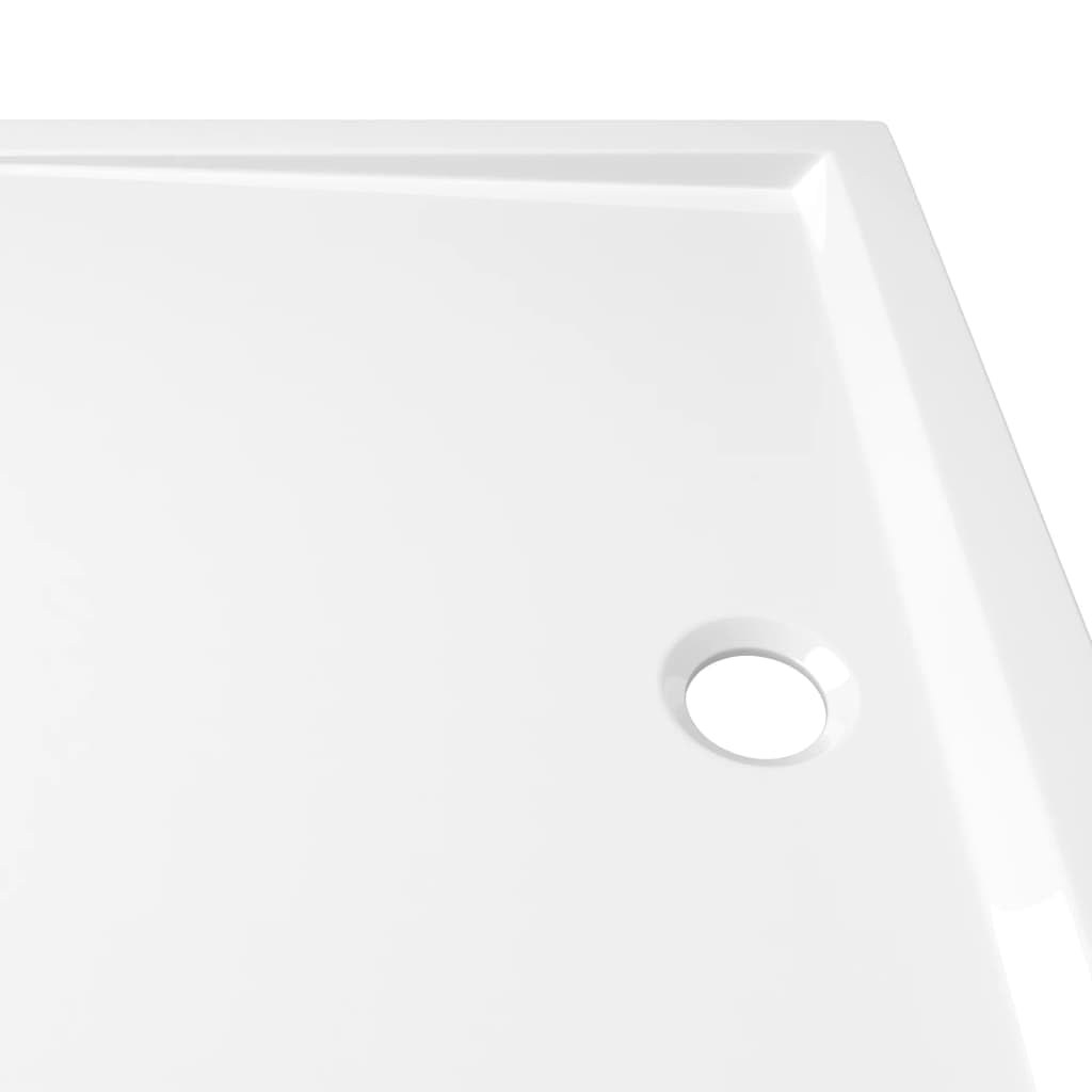 High-Gloss White ABS Rectangular Shower Base Tray - 27.6