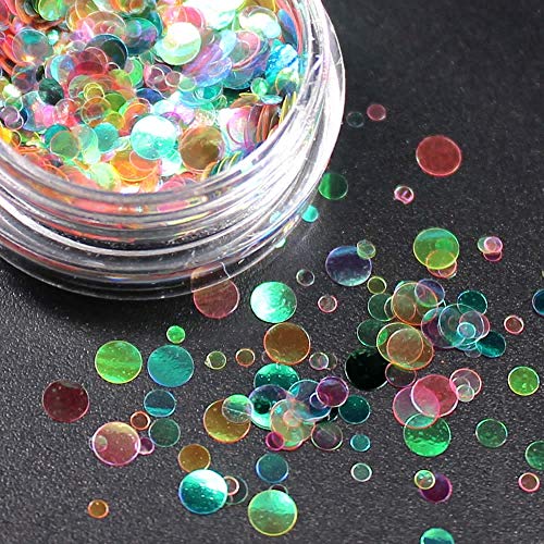 Shiny Round Sequins Nail Art Glitter for UV Gel Manicure - DIY Nail Decoration for Parties & Salons