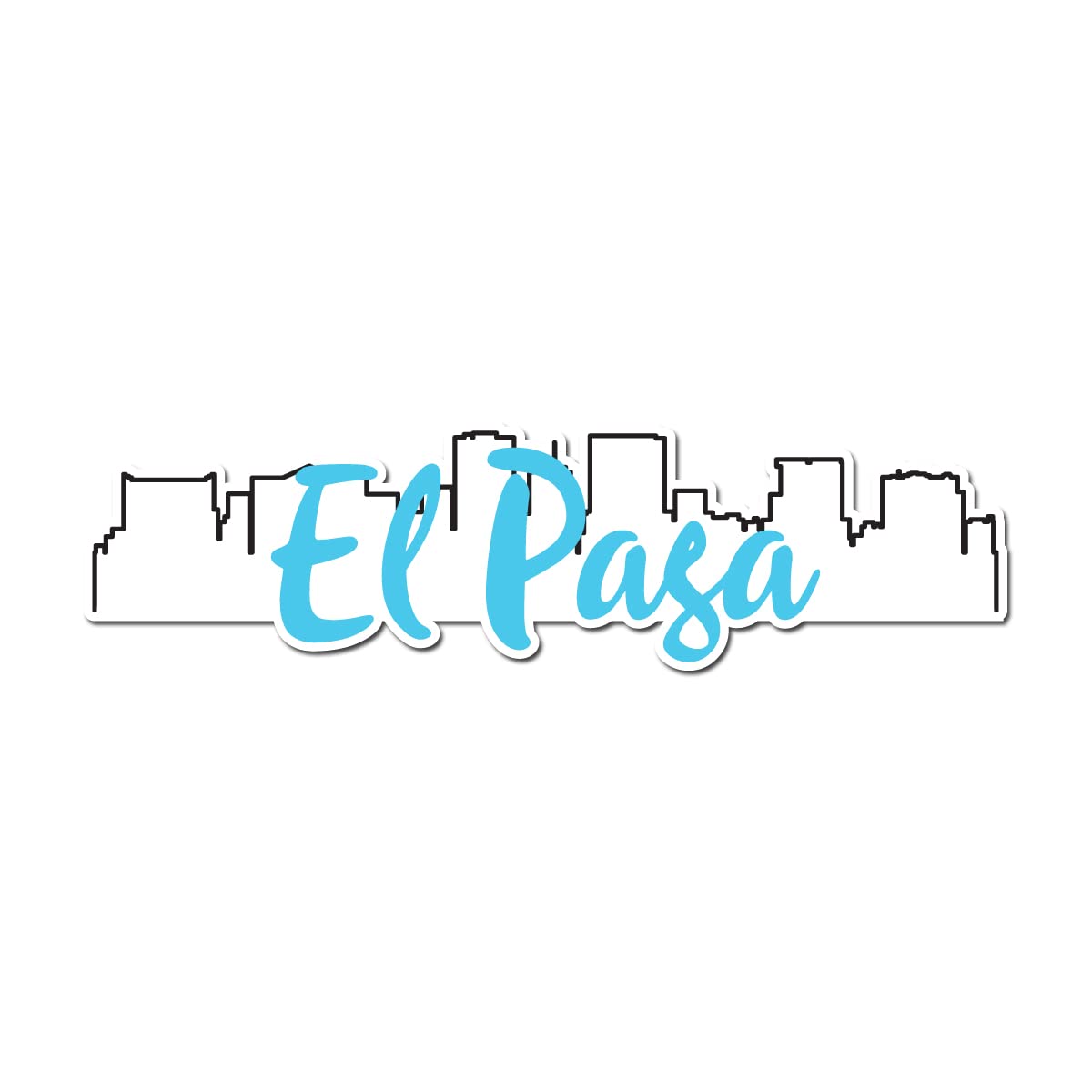 El Paso Texas Skyline Milk Mug Vinyl Decal - 6 Inch Full Color Custom Design for Coffee Cups & Tumblers | Perfect for Home, Office & Gift Giving