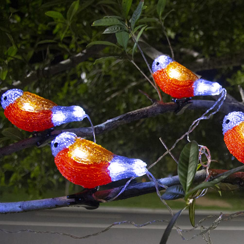 Solar Bird Fairy Lights - 1 Set of 12 LED String Lights with Solar Power for Outdoor Garden, Patio, Wedding & Party Decorations - Waterproof Hanging Animal Lamps for Backyard, Christmas, and Festive Lighting