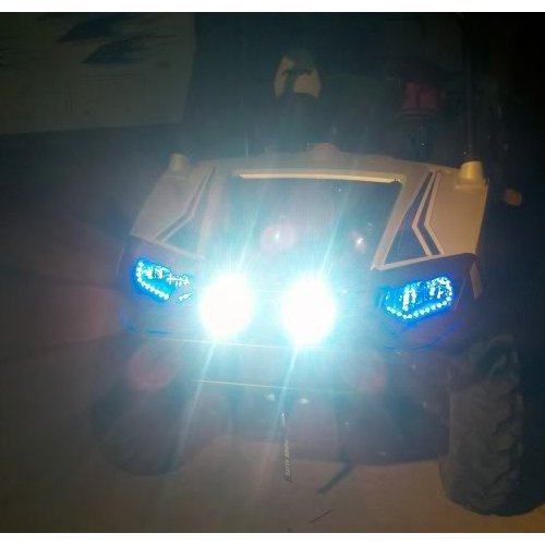 Blue LED Driving Lights & Off-Road Fog Lamps Kit for Polaris Ranger - Waterproof Auxiliary Lighting for Night Driving, Hunting, Camping & Off-Road Adventures