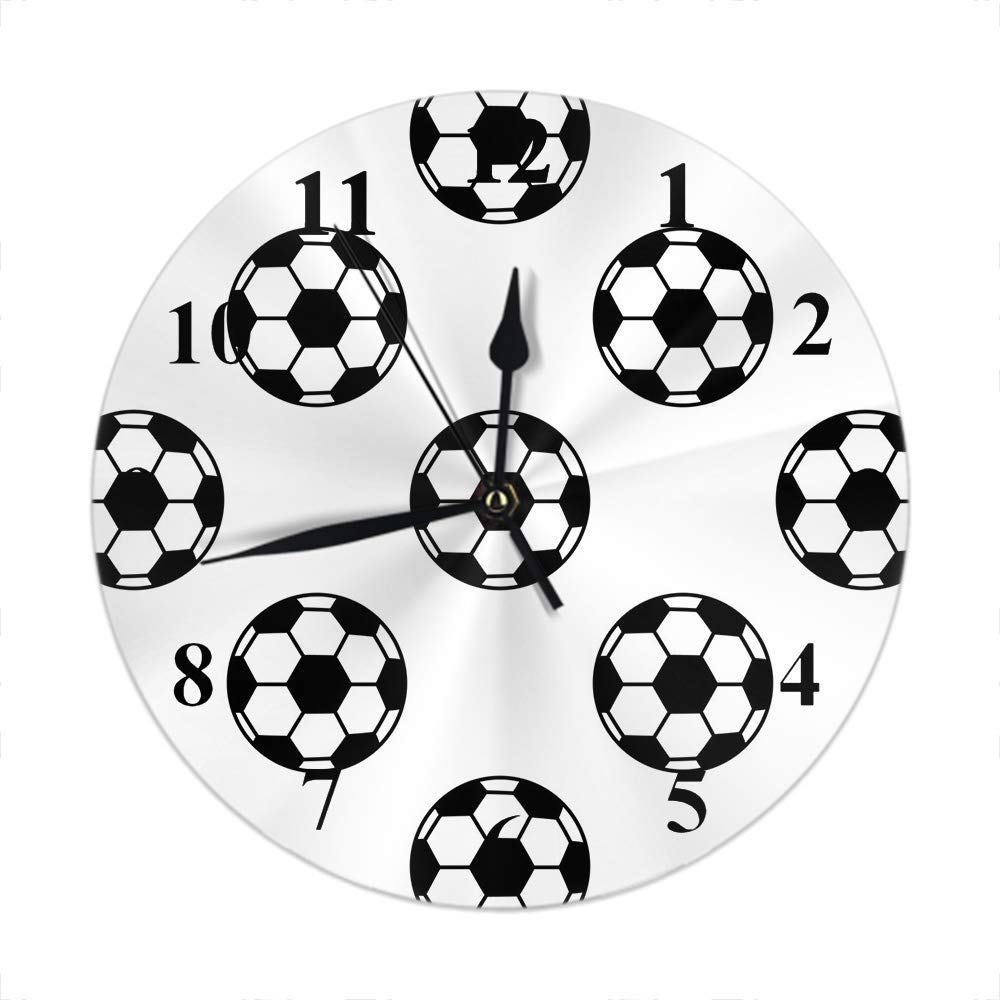 Moslion Soccer Ball Wall Clock - Football Themed Sport Decor for Living Room, Bedroom, Kitchen & Office - Perfect for Game Rooms, Man Caves & Sports Fan Gifts