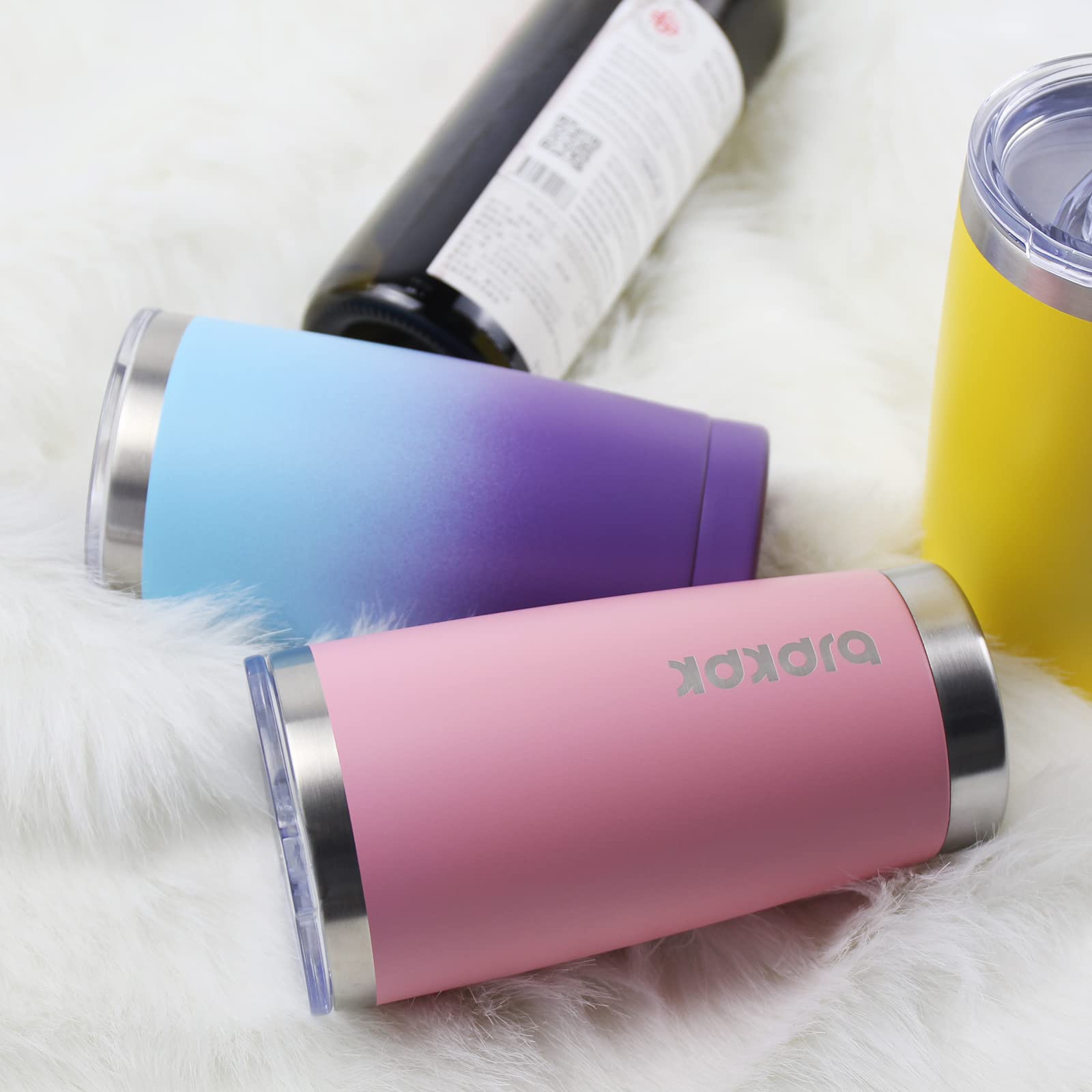 20 oz Insulated Stainless Steel Tumbler with Lid & Straw - Vacuum Sealed Hot Cold Coffee Travel Mug, Red - Perfect for Office, Gym, Hiking & Outdoor Activities
