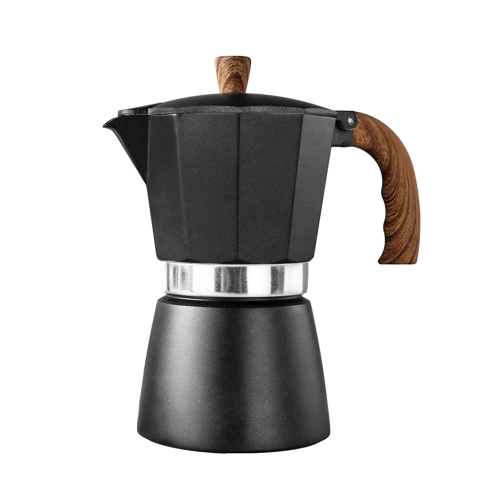 Italian Stovetop Espresso Maker - 150/300ML Moka Pot Coffee Percolator for Gas & Electric Stoves - Aluminum Espresso Machine for Home, Office & Camping Use