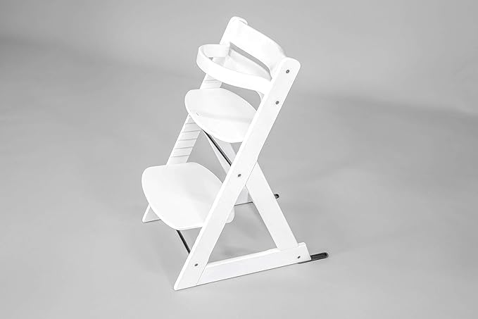 Adjustable Wooden High Chair for Babies, Toddlers & Adults - Convertible Kids Dining Chair for Kitchen, Restaurant & Home Use (White)