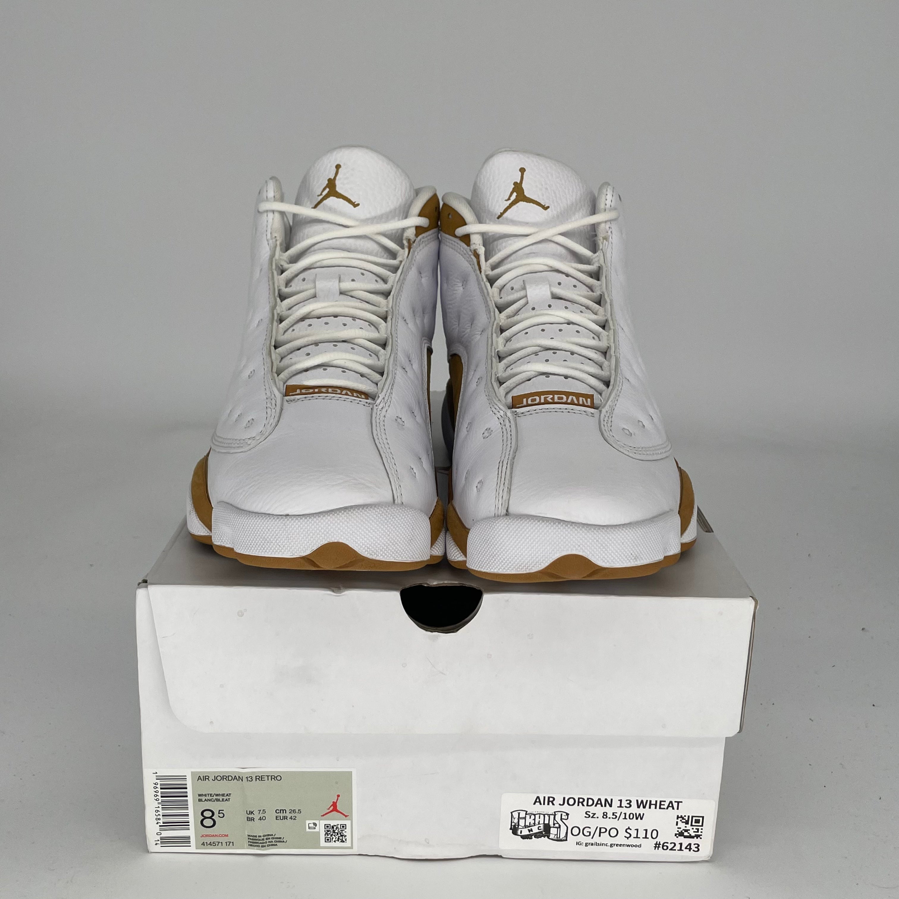 AIR JORDAN 13 Retro Wheat Sneakers - Men's Size 8.5 (414571-171) - Basketball Shoes for Casual Wear & Street Style