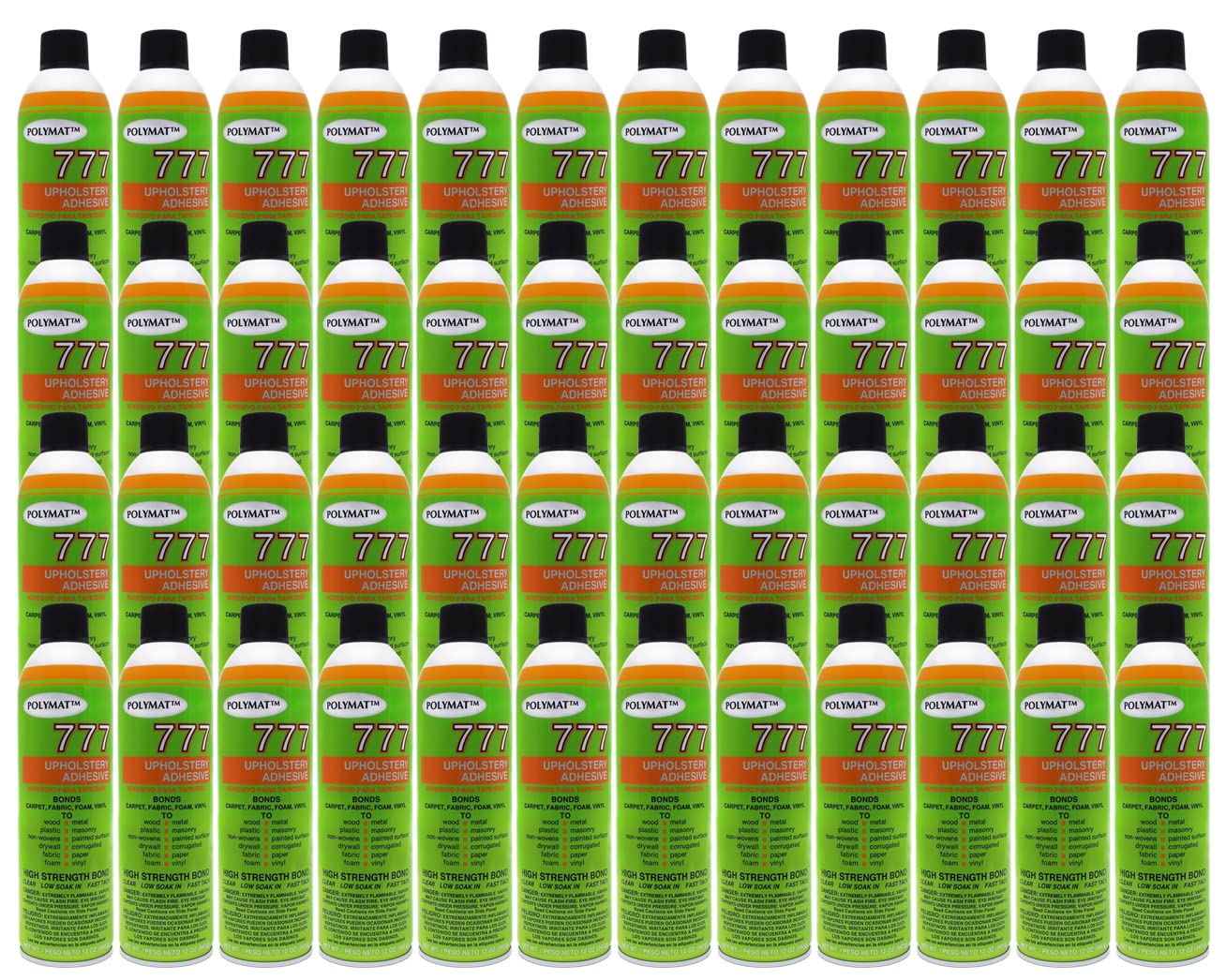 48 Pack POLYMAT 777 Spray Adhesive - Fast Drying Craft Glue for Paper, Fabric, Wood & DIY Projects - Perfect for Scrapbooking, Card Making & Home Decor