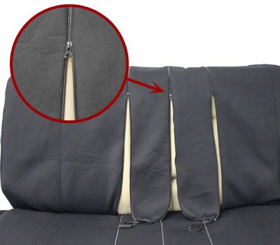 FH Group Universal Back Seat Cloth Car Seat Cover - Split Bench Design for Sedans, SUVs & Vans | Durable Gray Interior Accessories | Perfect for Road Trips, Family Travel & Pet Protection