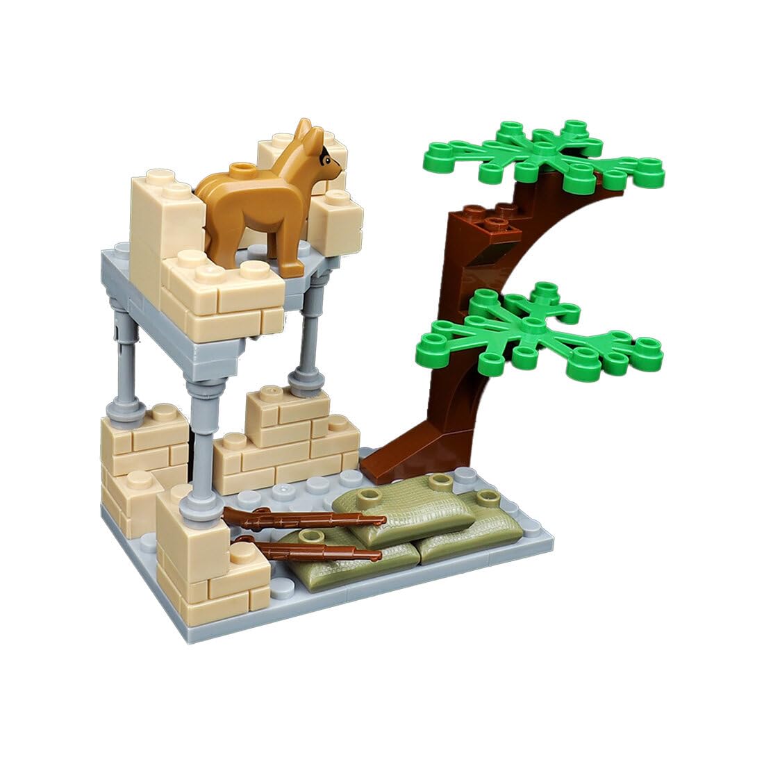 Luminda WW2 Military Building Blocks Set - MOC Ruins Model Architecture for Battlefield Scenes | Military Toy Playset for Collectors & History Enthusiasts | Perfect for Dioramas, War Reenactments & Display