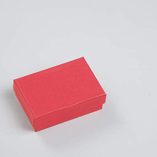 SSWBasics 3 1/16 x 2 1/8 x 1 Inch Small Cotton-Filled Red Jewelry Gift Boxes - Pack of 100 for Rings, Earrings, Necklaces & Wedding Favors