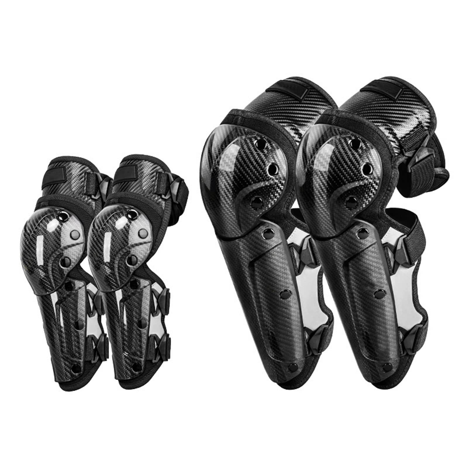 **Motorcycle Elbow & Knee Pads for Adults - Adjustable Knee Shin Guards for Motocross, Mountain Biking & Racing - 4-Piece Protective Gear Set (Ideal for Off-Road, Dirt Biking & Extreme Sports)**