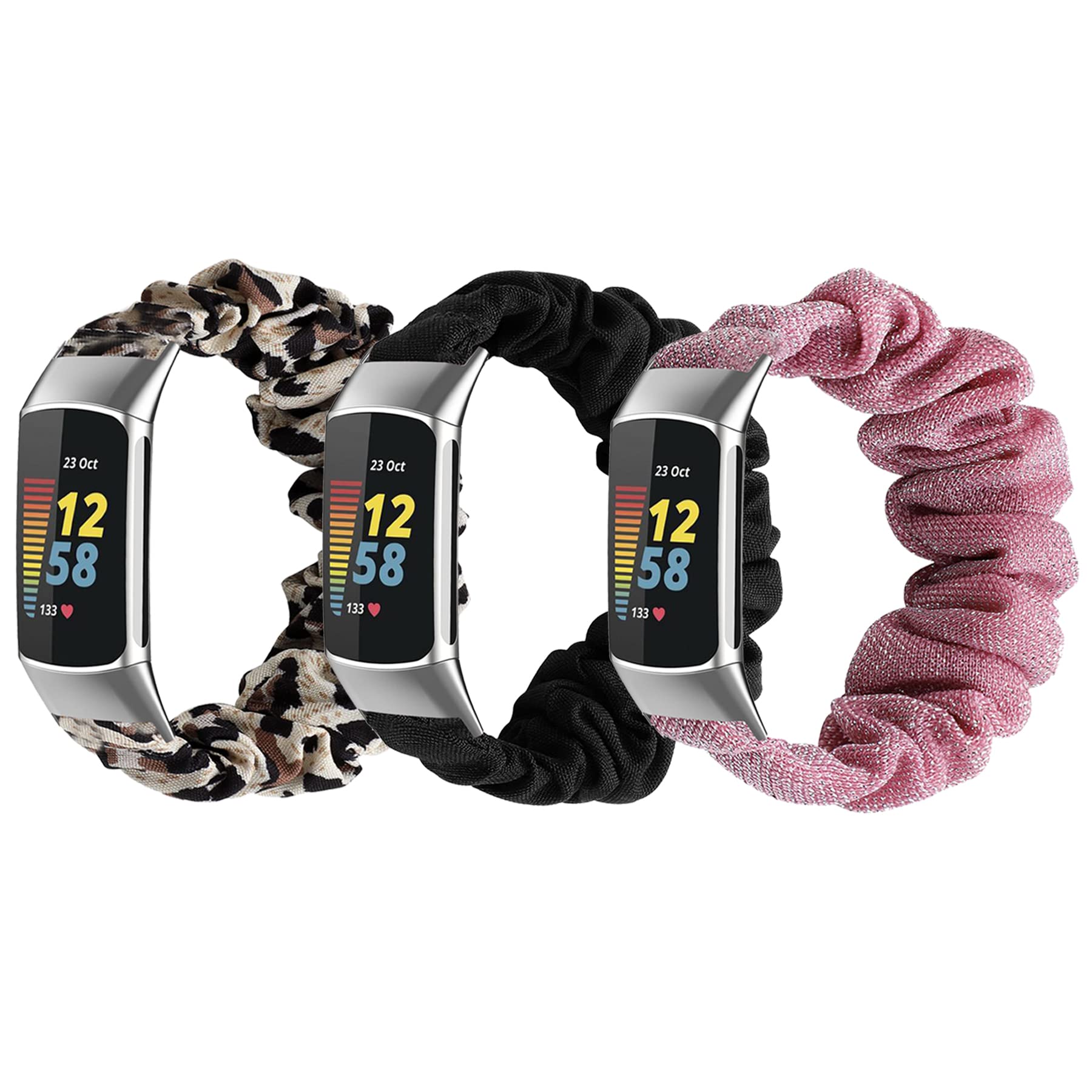 **Fitbit Charge 5 Replacement Bands for Women - Soft Fabric Elastic Scrunchie Watch Straps, Adjustable & Comfortable Wristbands - Perfect for Workouts, Running & Birthday Gifts**