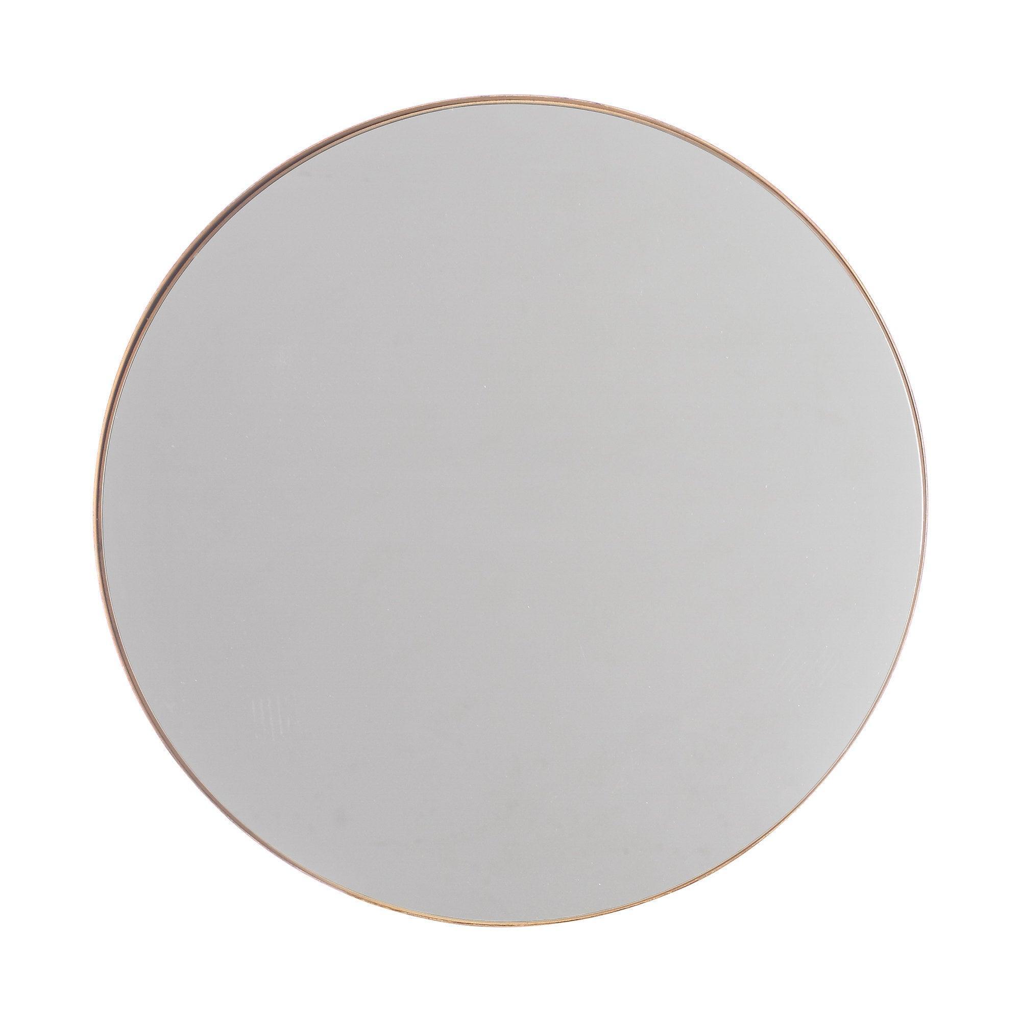 Golden Modern Round Framed Wall Mirror - 24 Inch Decorative Mirror for Living Room, Bedroom, Entryway - Perfect for Home Decor & Vanity Makeup Area