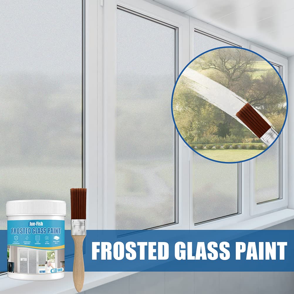 Frosted Glass Paint for Windows & Doors - 100ML Waterproof Window Tinting Film Alternative - DIY Privacy Frosting Solution for Bathroom, Office, and Home Decor