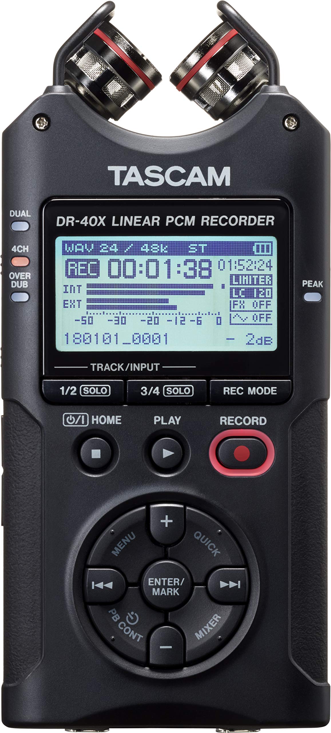 Tascam DR-40X 4-Track Portable Digital Audio Recorder with USB Interface - Perfect for Podcasting, Field Recording & Music Production