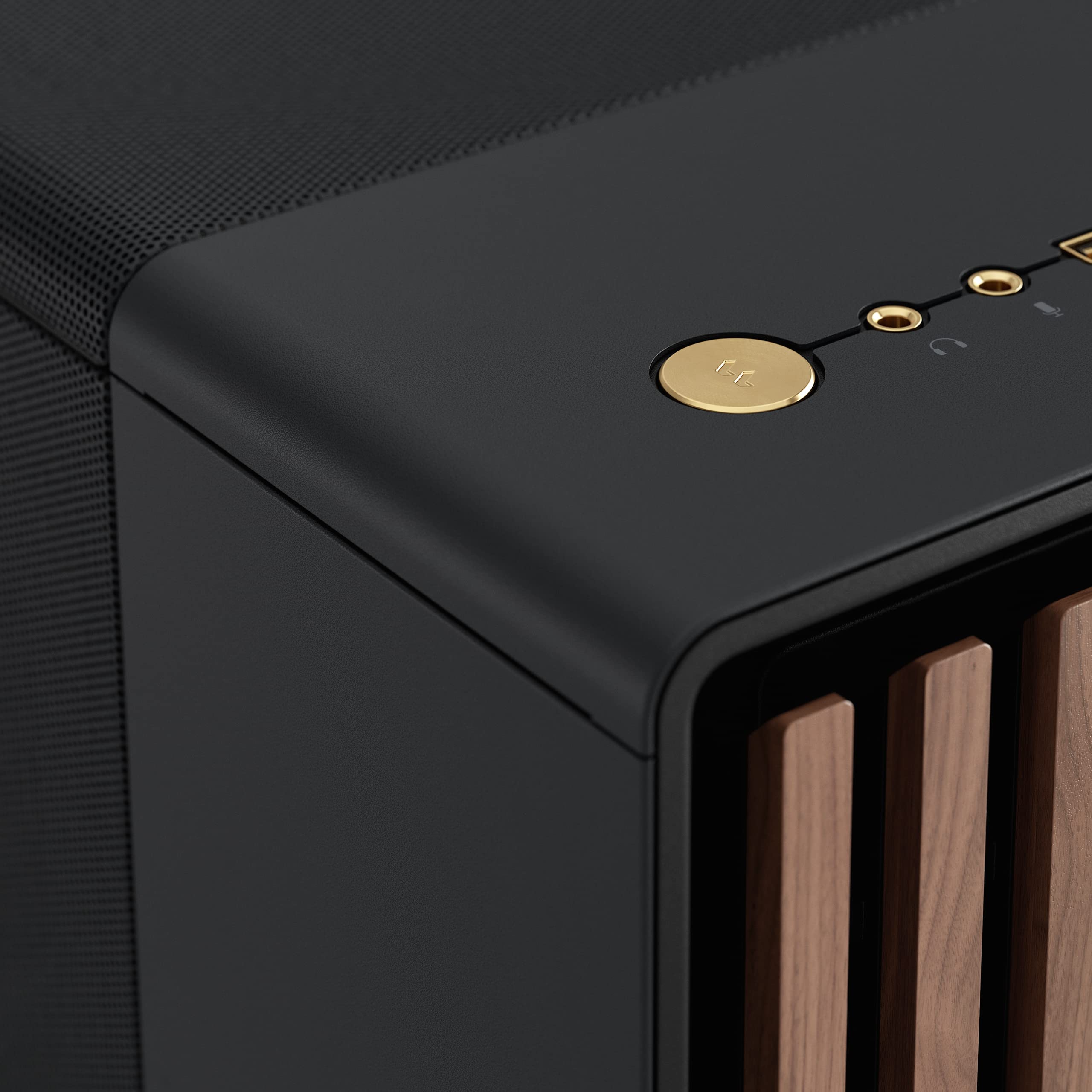 Fractal Design North ATX Mid Tower PC Case - Genuine Walnut Wood Front Panel, Mesh Side Panels, 2x140mm PWM Fans, USB-C - Premium Airflow Gaming Case (Charcoal Black) - Perfect for High-Performance Gaming PCs and Workstation Builds