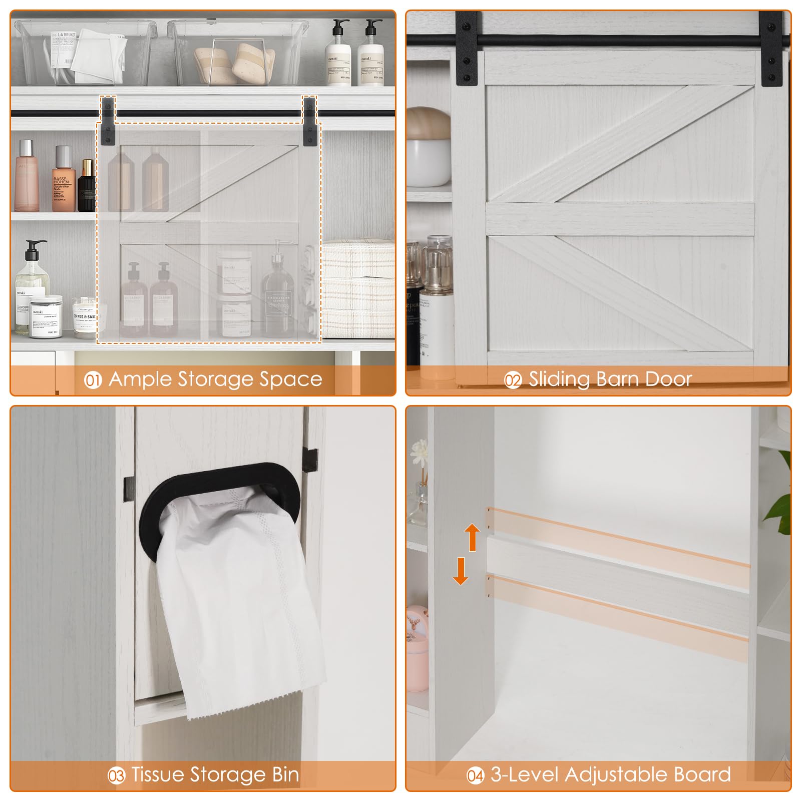 White Over The Toilet Storage Cabinet - 32.5