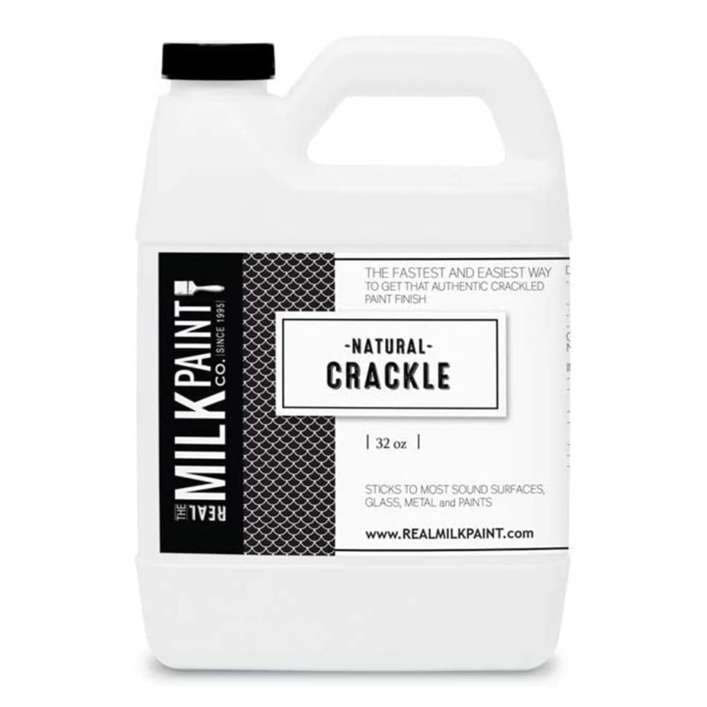 Real Milk Paint - Water-Based Crackle Finish for Wood & Drywall (32 oz) | Perfect for Furniture Restoration, DIY Crafts & Vintage Home Decor Projects