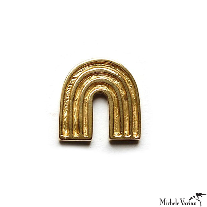 Brass Rainbow Arc Pin - Vintage Style Brooch for Women & Men - Perfect for Jackets, Hats, Bags & DIY Crafts