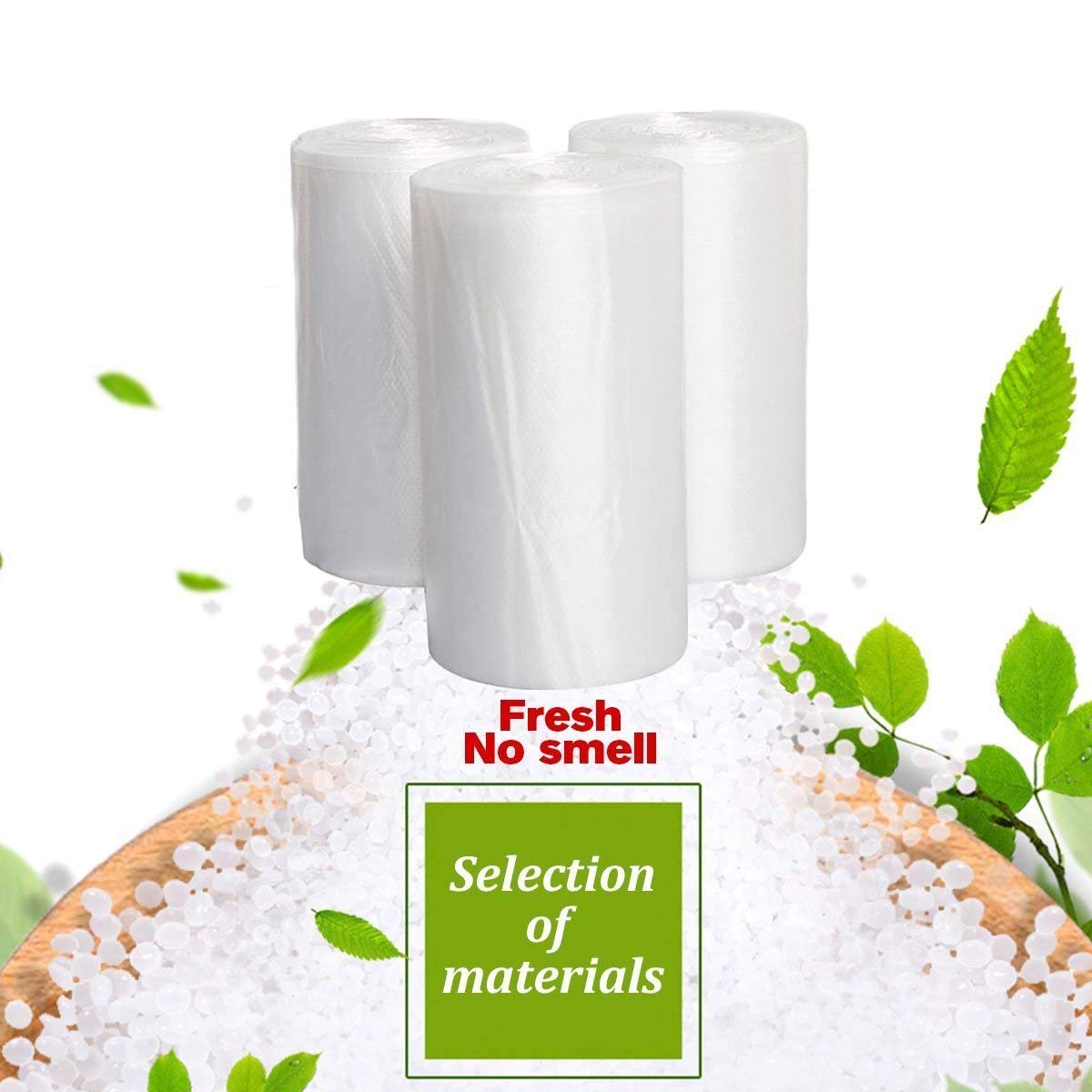 30 Liter Kitchen Trash Bags (200 Count, 4 Rolls) - 21.6 x 23.6 Inch Clear White Heavy Duty Garbage Bags for 8 Gallon Trash Cans | Perfect for Home, Office, Kitchen & Bathroom Waste Disposal