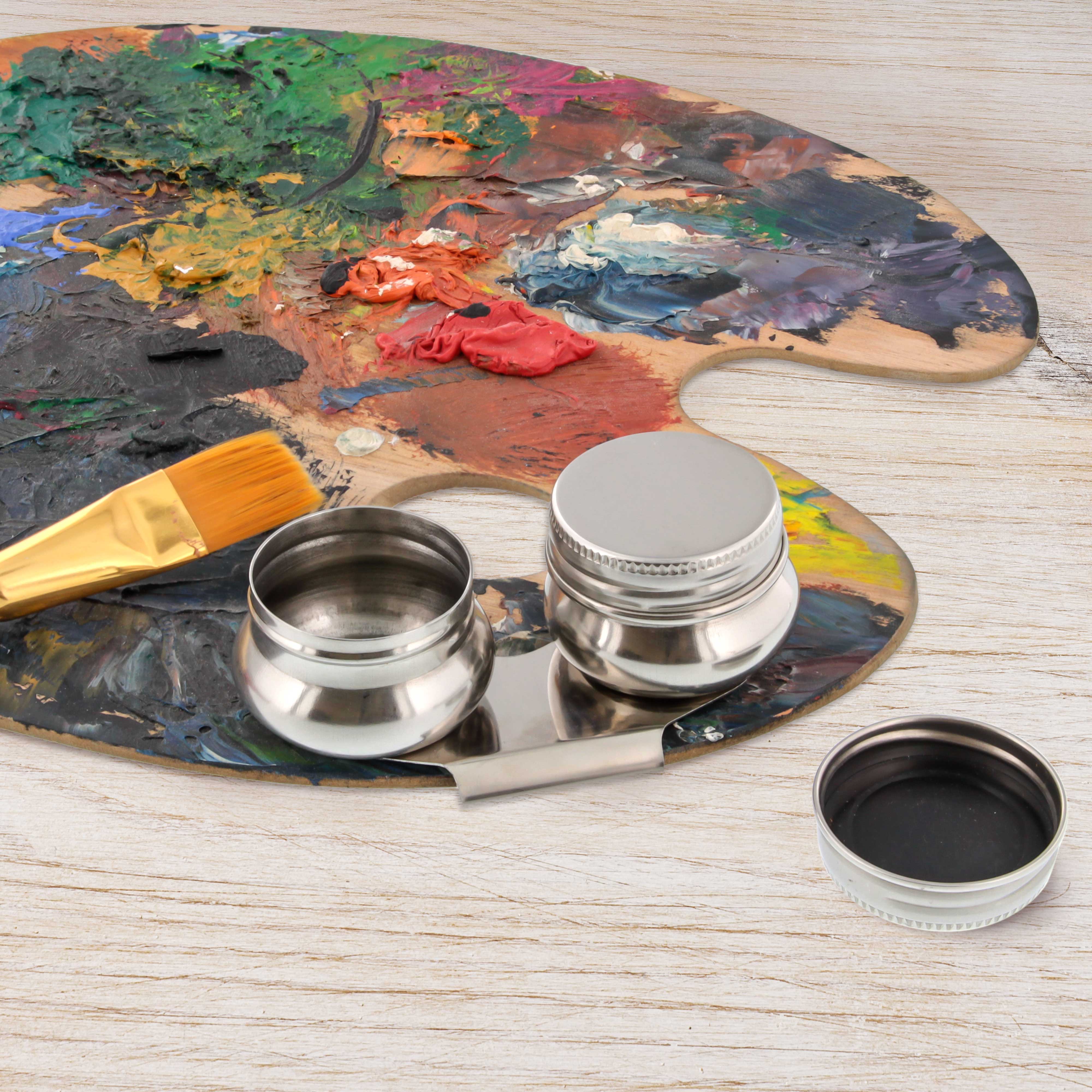 Large Mouth Double Dipper Palette Cup - Perfect for Artists, Painters & DIY Crafts - Ideal for Acrylic Paints, Watercolors & Mixed Media