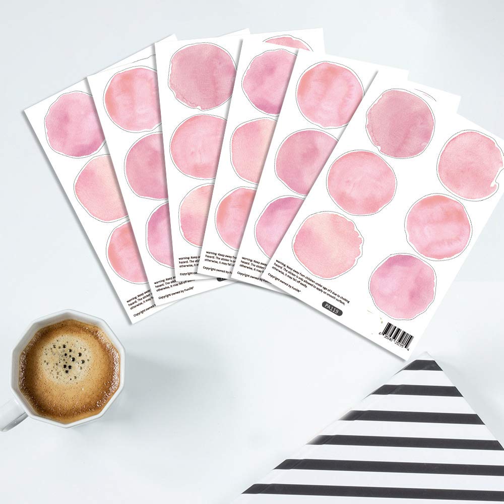 Spilay Pink Dot Wall Decals - Peel and Stick Removable Wall Stickers for Nursery, Kids Room, Bedroom & Living Room Decor - Easy DIY Home Decoration for Girls & Boys