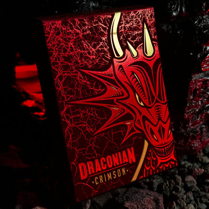 Premium Draconian Crimson Playing Cards - High-Quality Poker Deck for Magic Tricks, Cardistry & Casino Games - Perfect for Professional Magicians & Card Enthusiasts