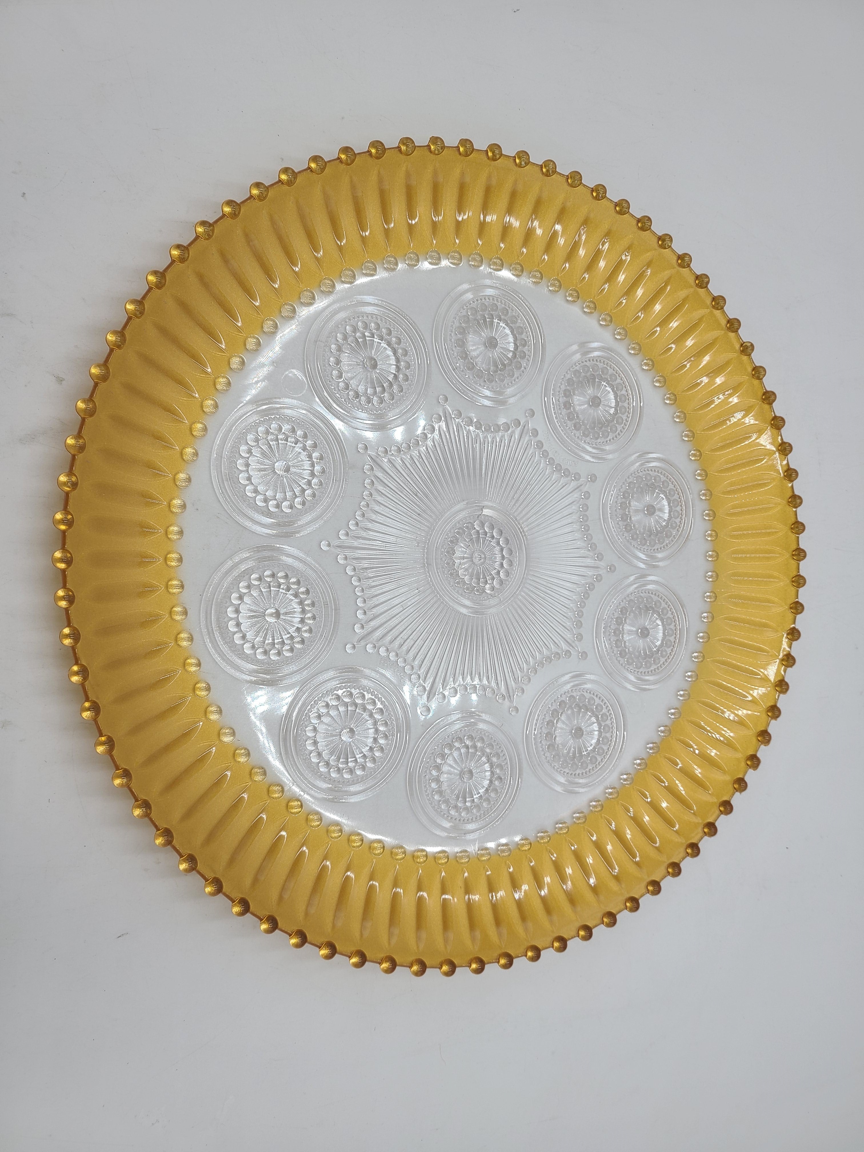 12.5 Inch Gold Round Plate - Elegant Dinnerware for Parties, Weddings & Home Decor