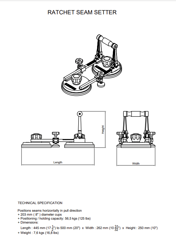 Aardwolf Professional Ratchet Seam Setter for Leather & Upholstery - Perfect for DIY, Auto Repair & Furniture Making