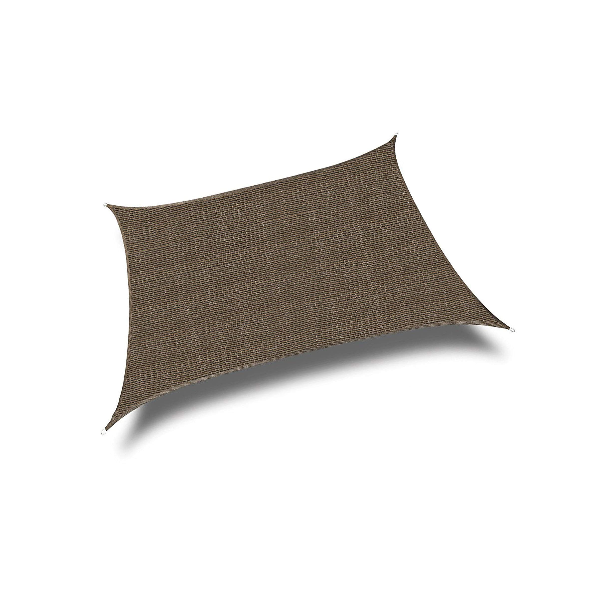 Petra's 20x20 Ft. Square Sun Sail Shade - Durable Woven Outdoor Patio Fabric with 90% UV Protection, Brown - Perfect for Backyards, Gardens, and Pool Areas