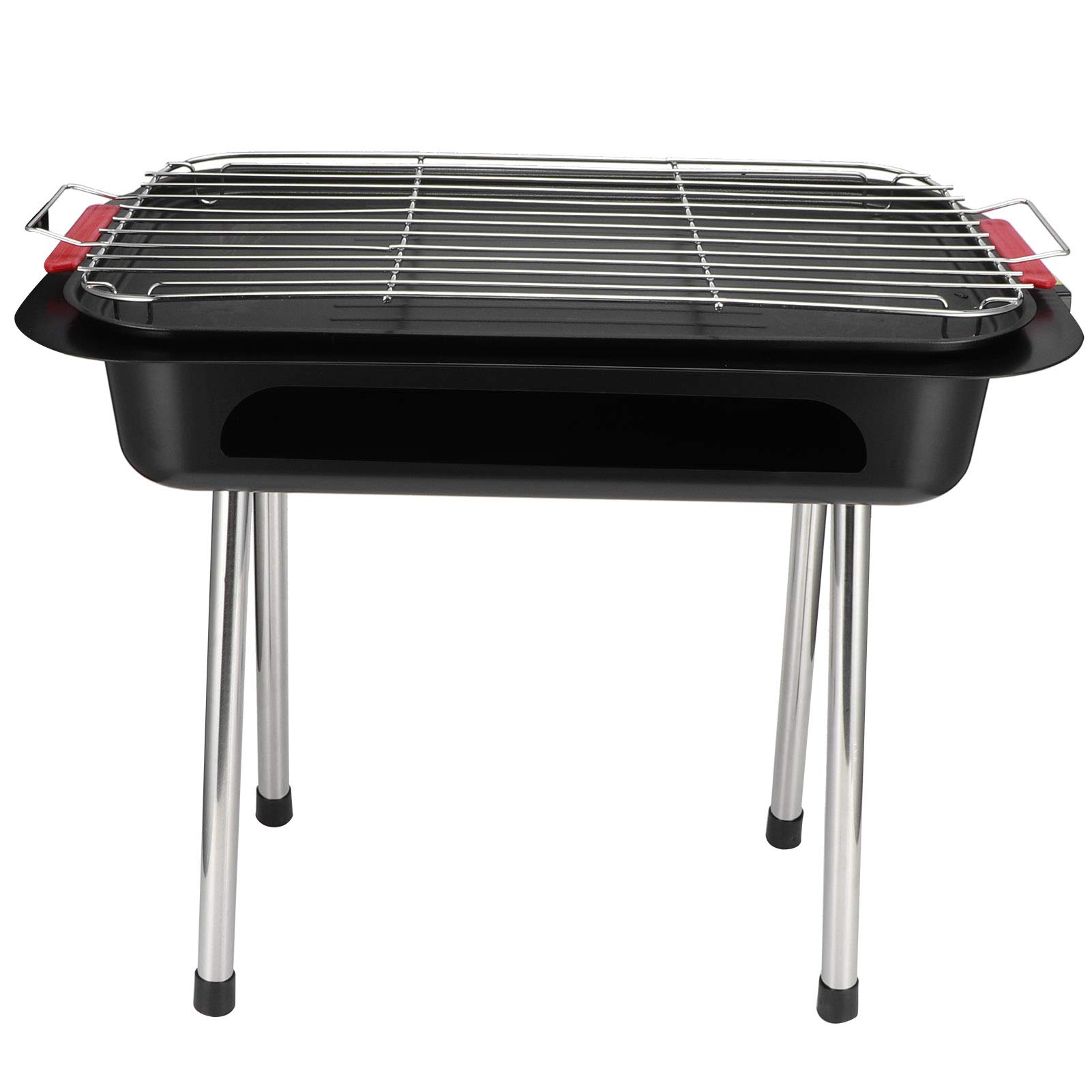 FOKH Smokeless Electric Grill - Double Layer Indoor Outdoor BBQ Grill with Grill Net, Baking Tray & Adjustable Feet, Fast Heating for Home, Camping & Parties - Perfect for Apartment, Patio & Tailgating