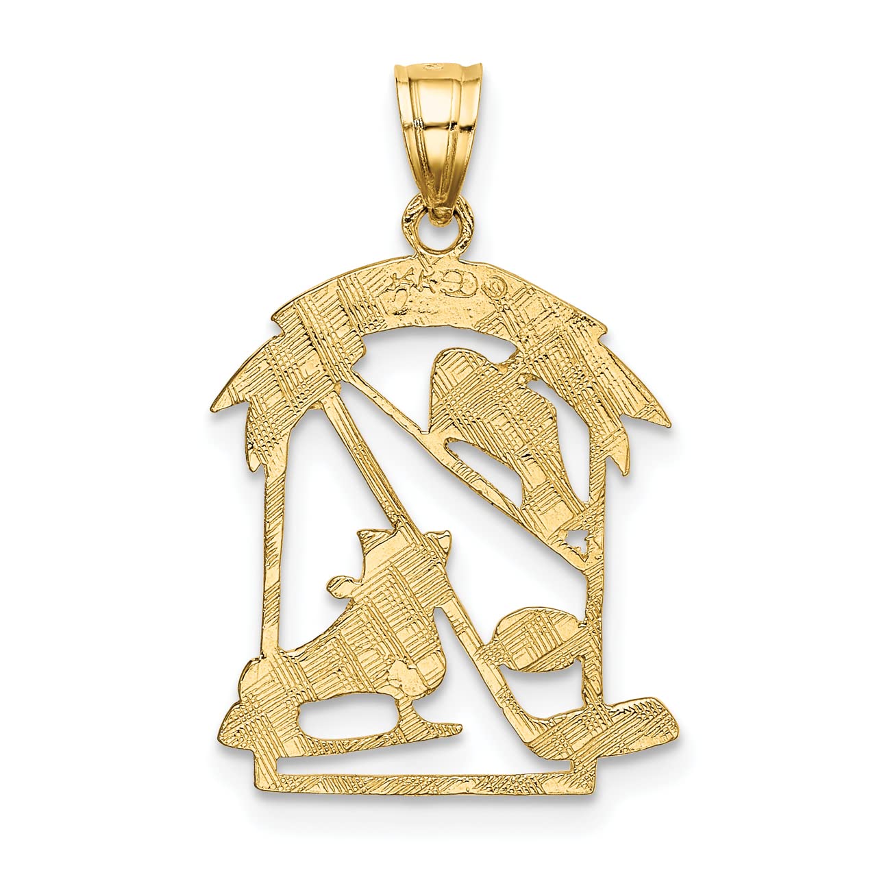 14k Yellow Gold Hockey Story Framed Charm Pendant Necklace - Elegant Sports Jewelry Gift for Hockey Players, Fans & Loved Ones - Perfect for Games, Celebrations & Special Occasions