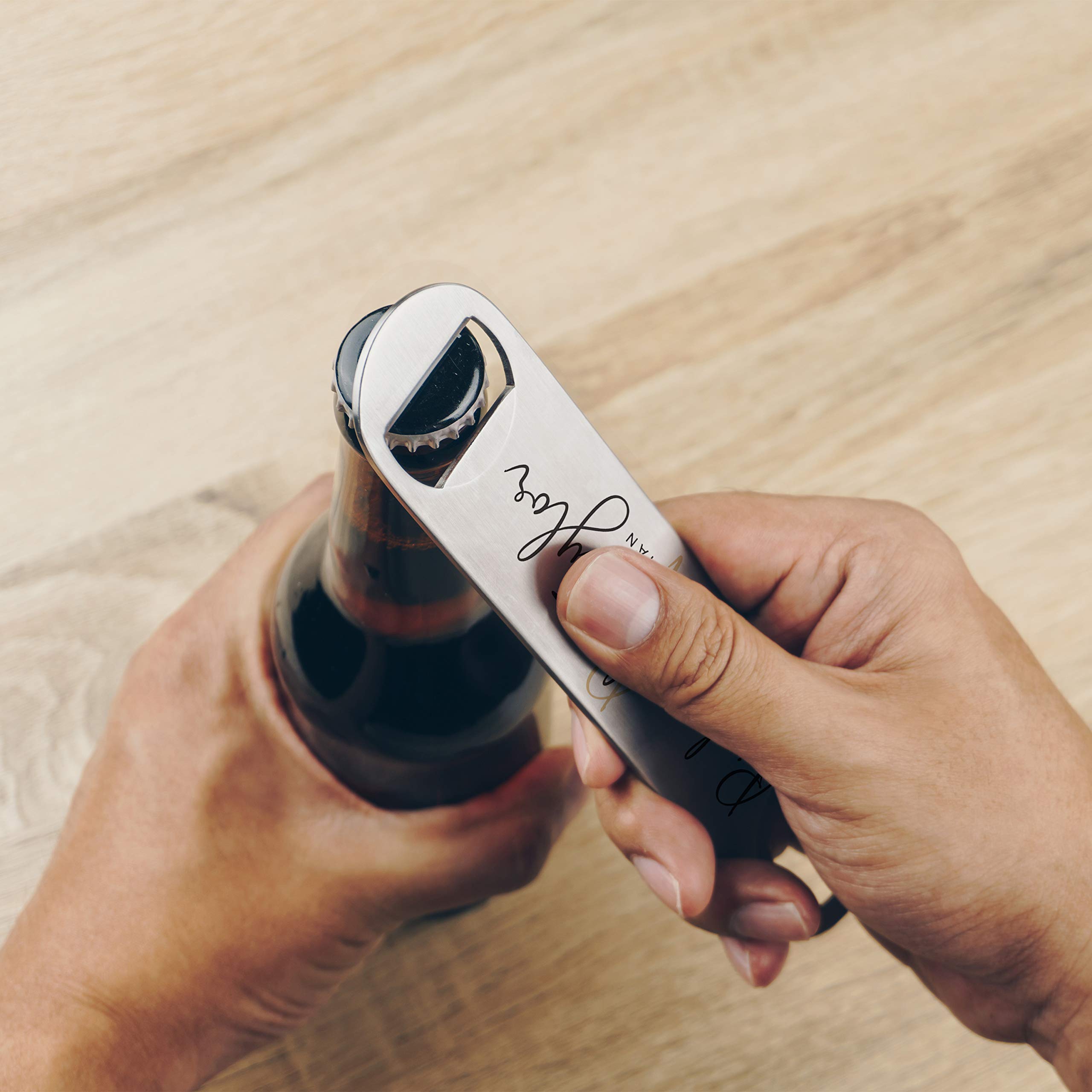 Set of 6 Personalized Stainless Steel Bottle Openers - Unique Groomsmen & Bridesmaid Gifts for Weddings, Bachelor Parties & Bridal Showers - Perfect Best Man Gift Idea for Wedding Celebrations & Party Favors