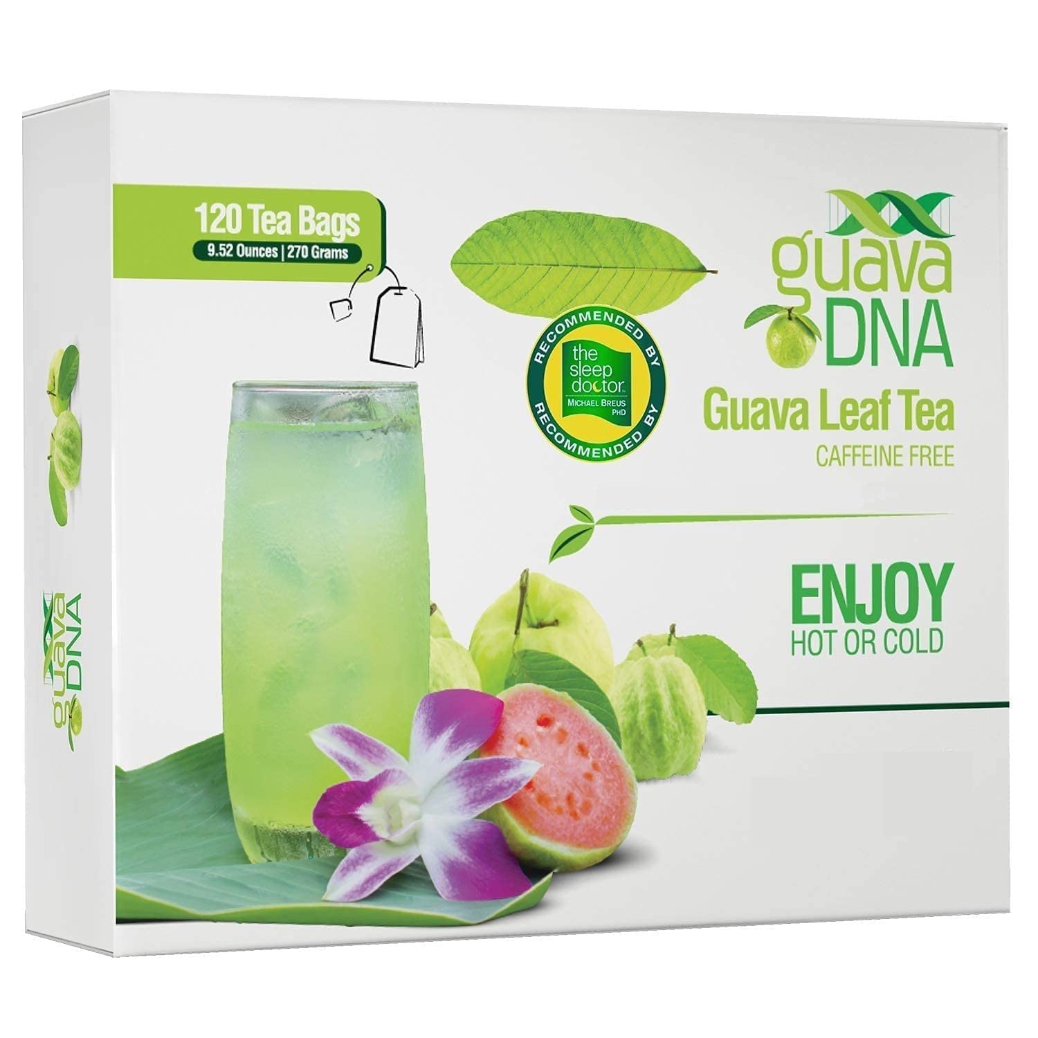 MATCHA DNA 100% Pure Guava Leaf Tea Bags - 120 Individually Wrapped Teabags | Natural Herbal Tea for Digestion & Immunity Boost | Perfect for Relaxation, After Meals & Wellness Routines