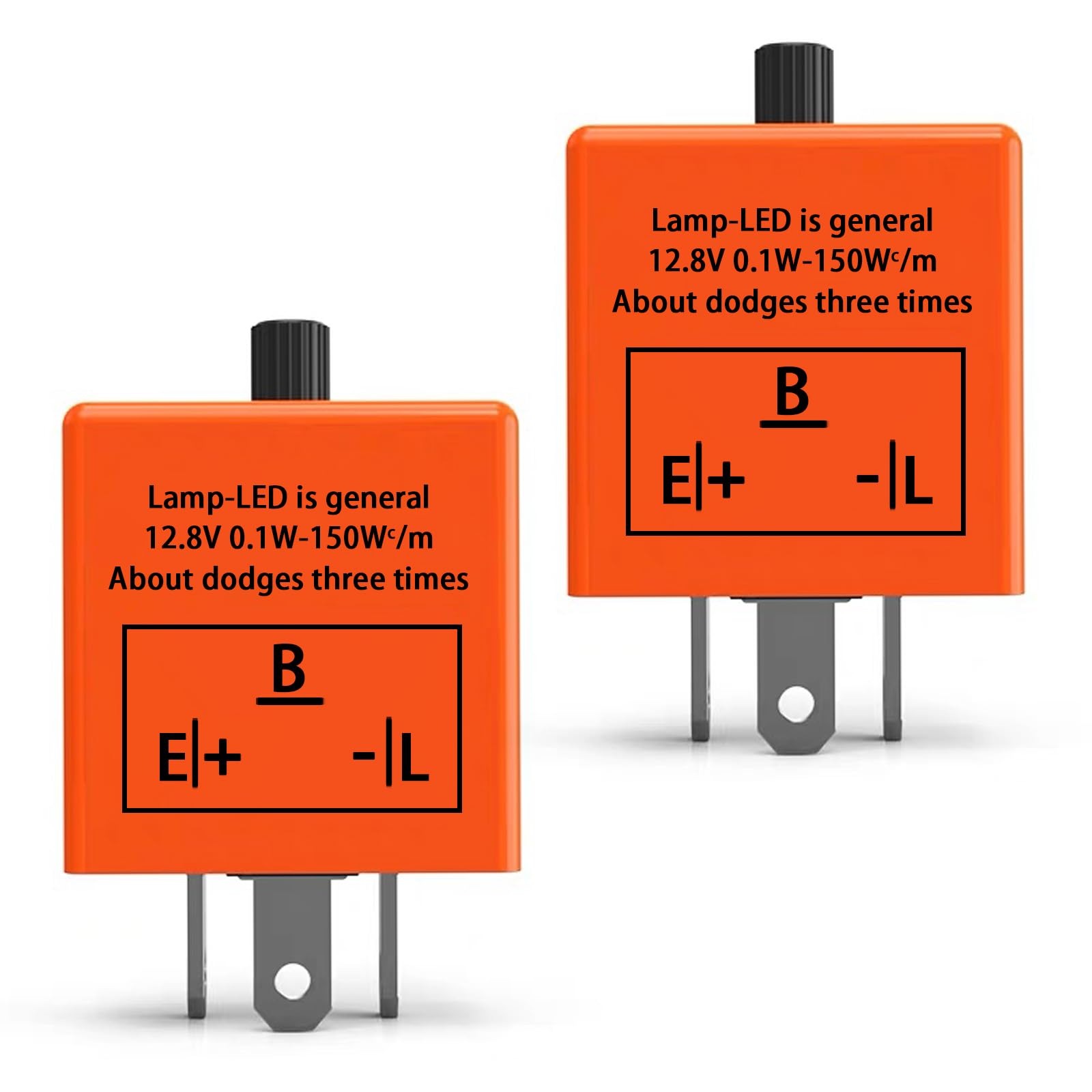 CF13 LED Flasher Relay - 3 Pin 12V Adjustable Turn Signal Blinker for LED Lights (Pack of 2) | Compatible with Motorcycles, Cars & Trucks | Fast & Super Flash Indicator for Enhanced Safety