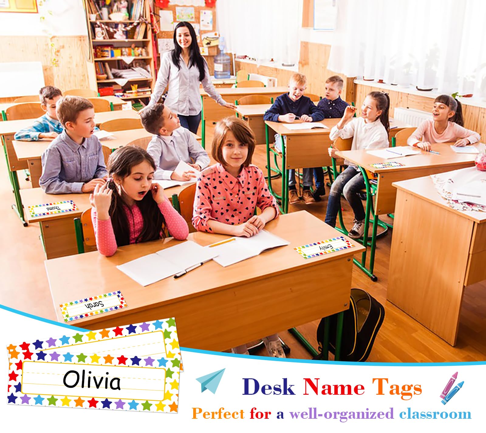 36Pcs Student Name Plates for Classroom Desks - School & Kindergarten Decor