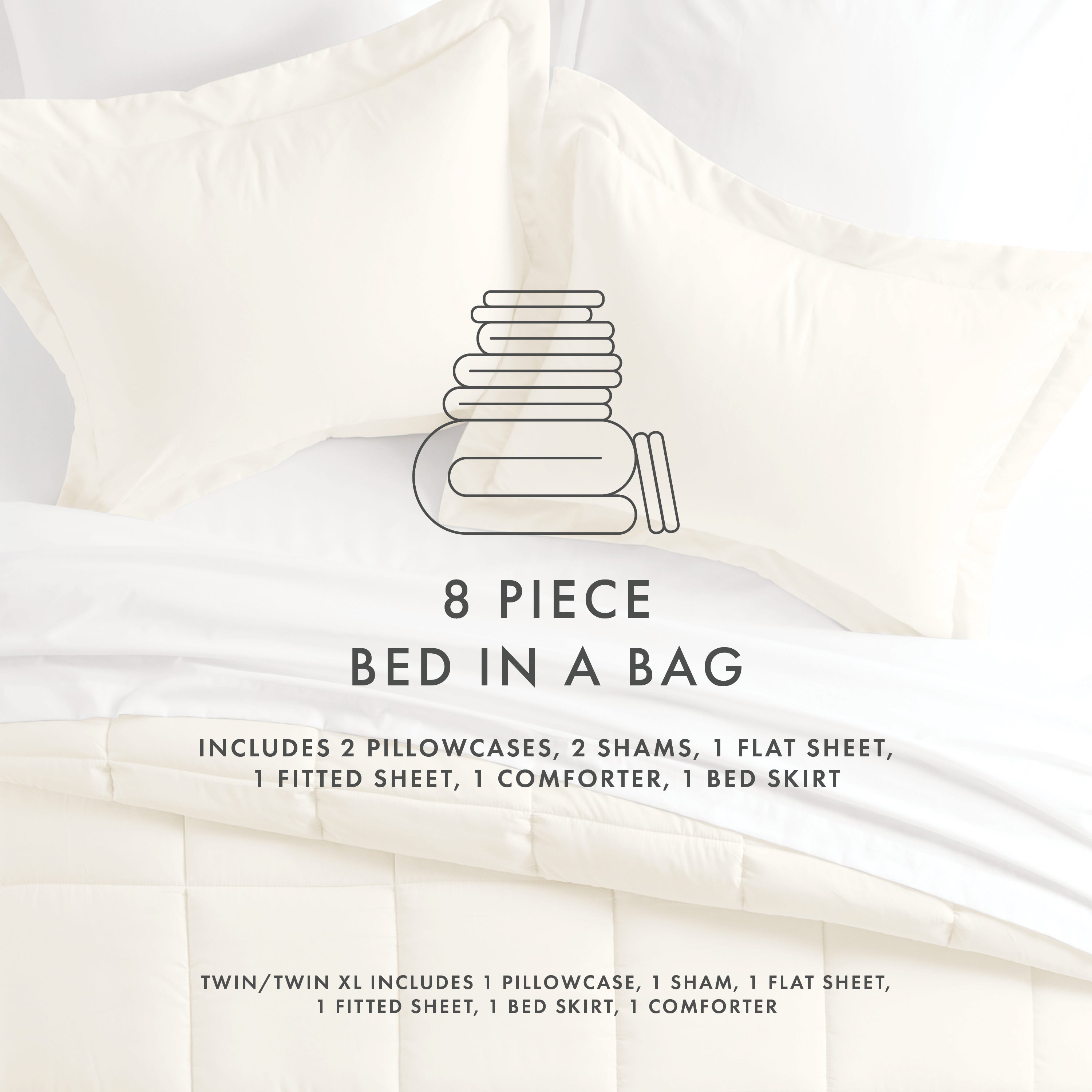 8-Piece Down Alternative Comforter Set - Hypoallergenic & Breathable Bedding Collection for All Seasons | Perfect for Master Bedroom, Guest Room, and Dorm Comfort
