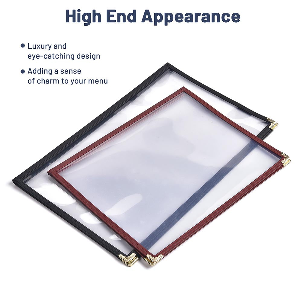TheLAShop 8.5x11 Clear Plastic Restaurant Menu Covers - 30-Pack, Double-Sided for Easy Menu Updates | Perfect for Restaurants, Cafes, and Catering Businesses
