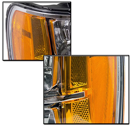 2007-2013 GMC Sierra Pickup Truck Chrome Headlight Assembly Replacement - High Performance LED Headlights for Improved Night Visibility - Perfect for Off-Roading & Daily Commuting