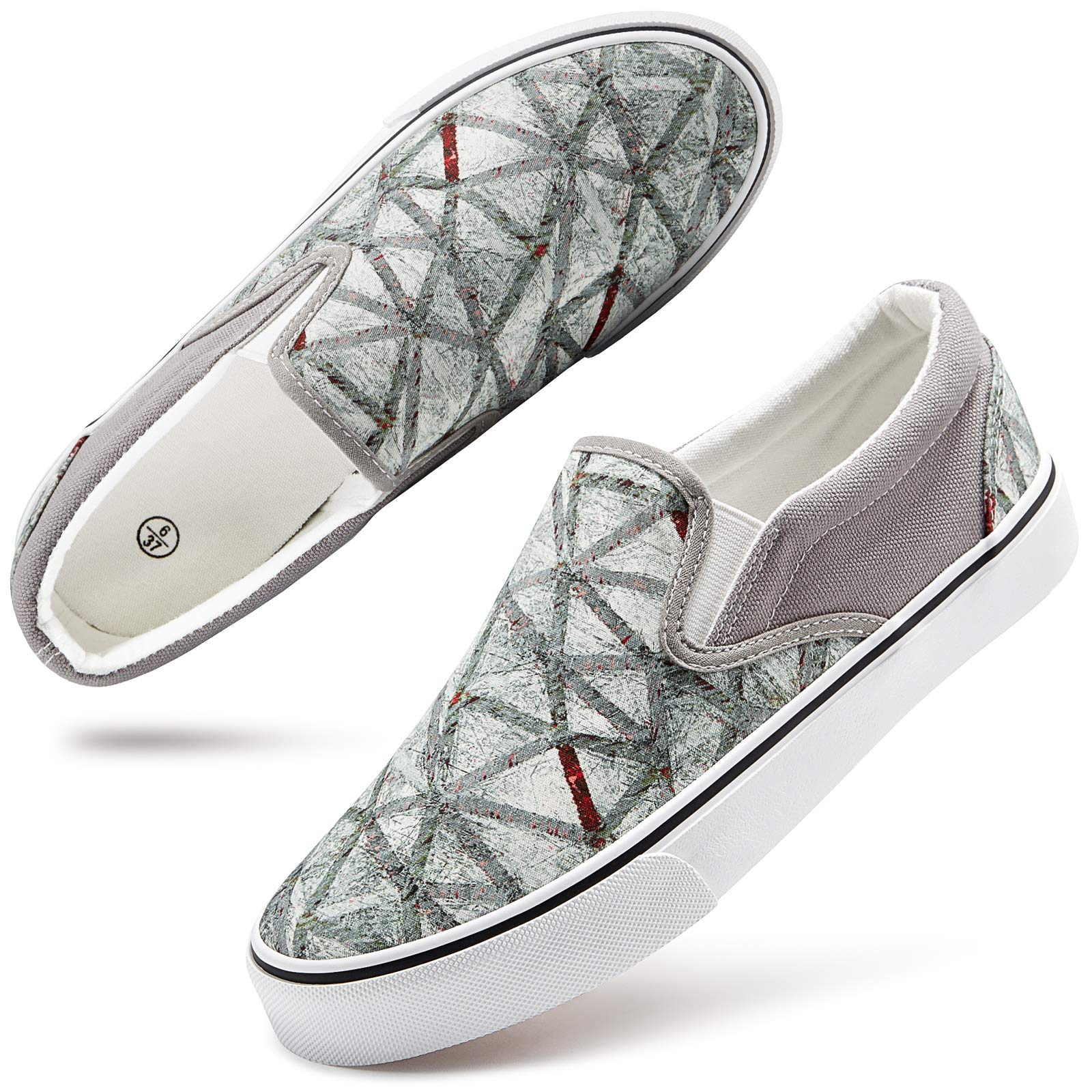 Women's Slip-On Low Top Canvas Sneakers - Non-Slip Casual Walking Shoes for Women - Comfortable Fashion Sneakers for Everyday Wear, Work & Travel
