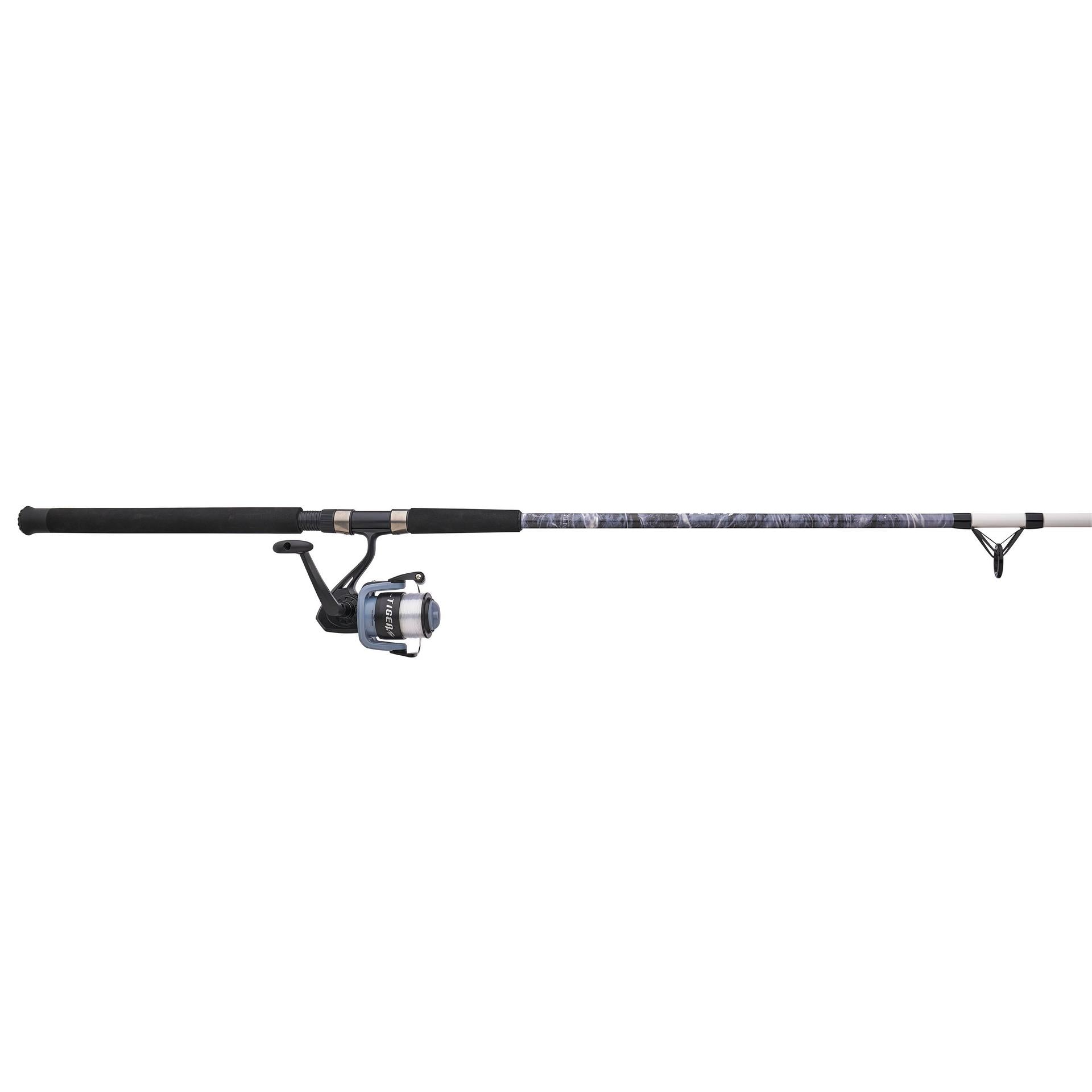 Tiger Spinning Surf Fishing Rod and Reel Combo - Mossy Oak Camo Design - Perfect for Saltwater and Freshwater Fishing, Beach, Pier, and Boat Angling
